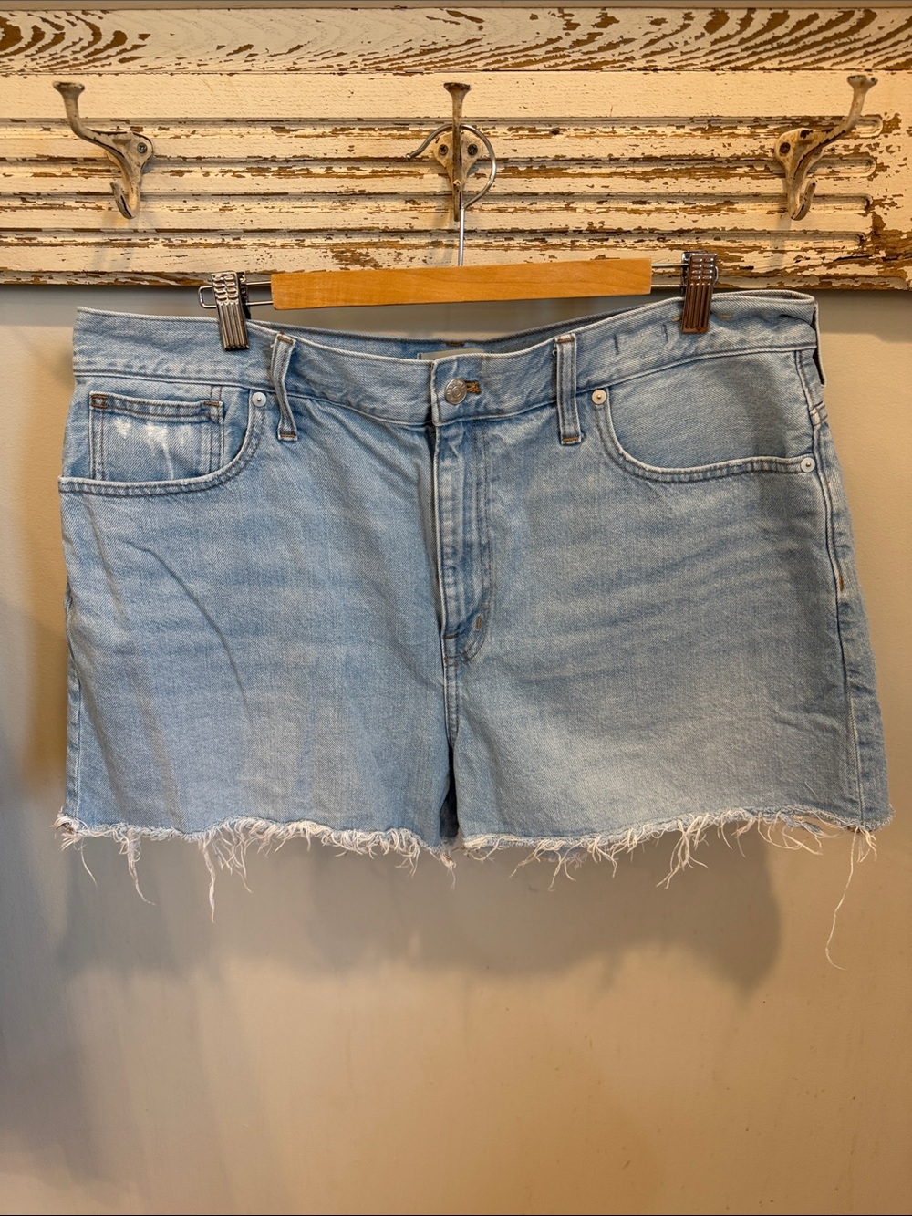 Madewell Baggy Jean Short Size 33 Light Blue Denim Cutoff Shorts
